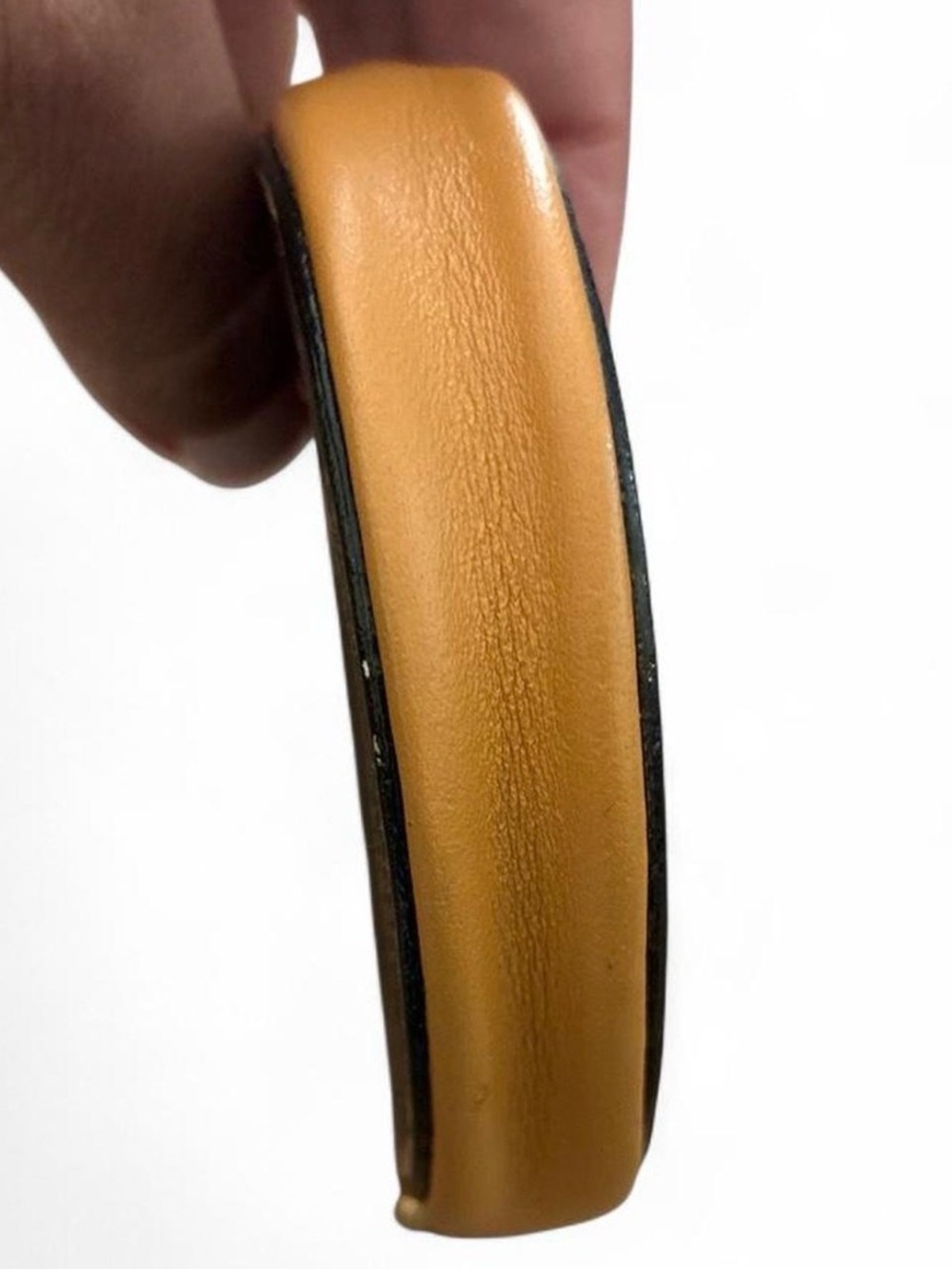 Celine Round Zip Coin Pouch - Dark Brown with Tan Trim - Picture 7 of 7